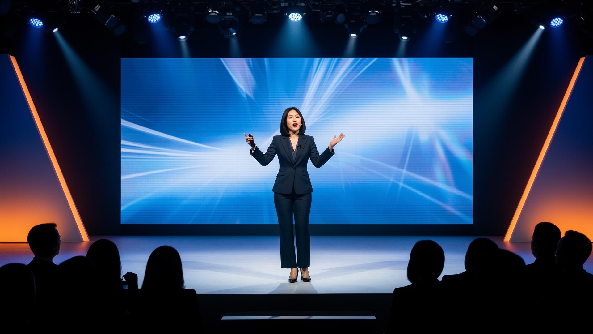 Sales speaker on stage